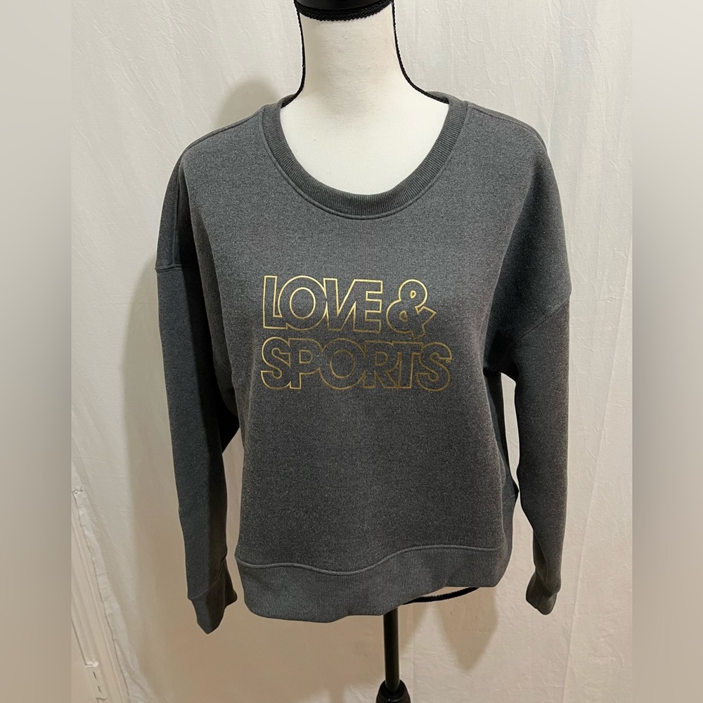 Love & Sports Fleece Sweat Shirt multiple Size  color Grey